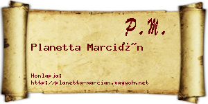 Planetta Marcián névjegykártya